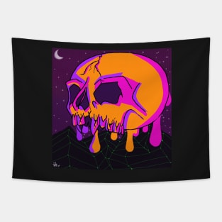 Cyber Goth Lofi Skull Tapestry