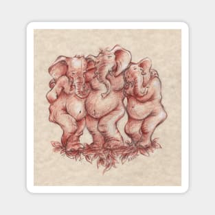 The Three Graces - Original Prisma Pencil Drawing Magnet