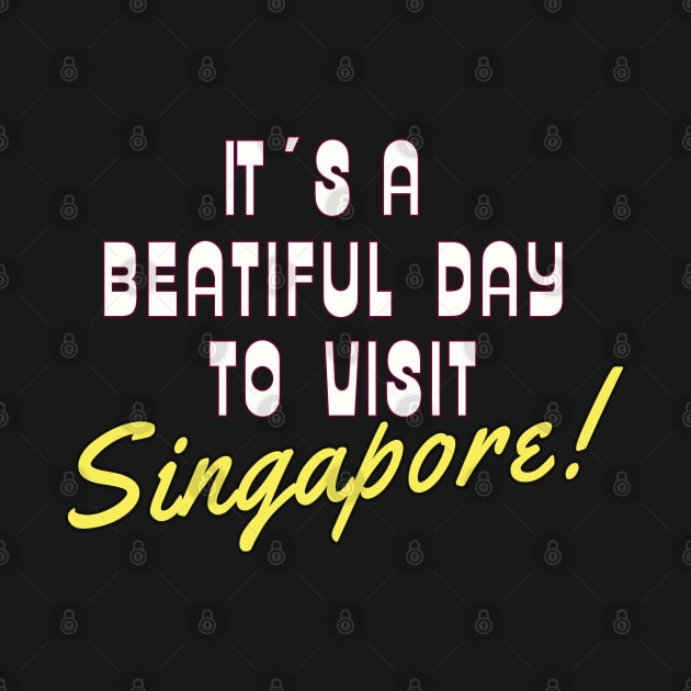 Singapore. White text. Gift ideas for the travel enthusiast. by Papilio Art