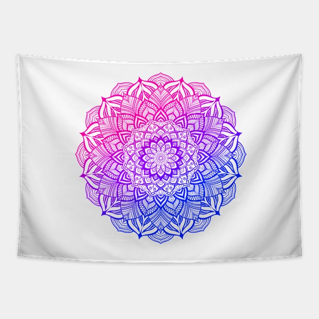 Bi Pride Striped Mandala Tapestry by JustGottaDraw