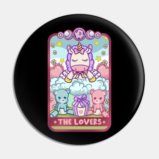 The Lovers - Cute Kawaii Anime Tarot Card T-Shirt Pin