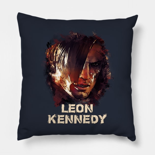 Leon S. Kennedy - RESIDENT EVIL Pillow by Naumovski