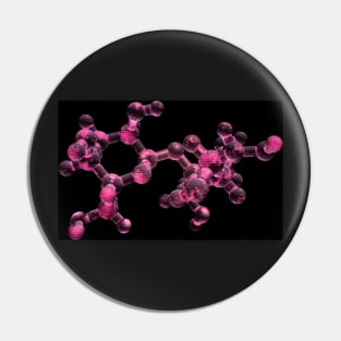 Cotton Candy Pink Sucrose (Sugar) Molecule Pin