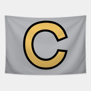 Funky Yellow Letter C Tapestry