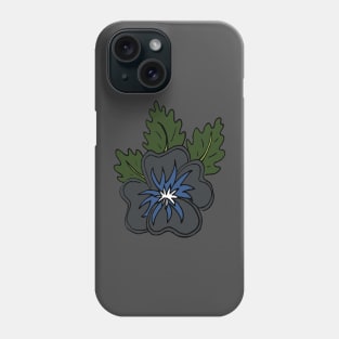 Single moody wild pansy cartoon flower illustration Phone Case