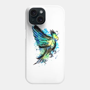 Blue Watercolor and Ink Parrot Phone Case