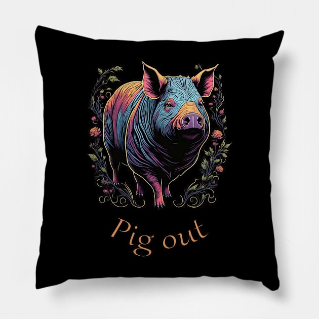 Pig out Pillow by ElArrogante