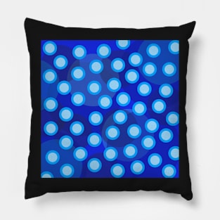 bright blue pop art pattern Pillow