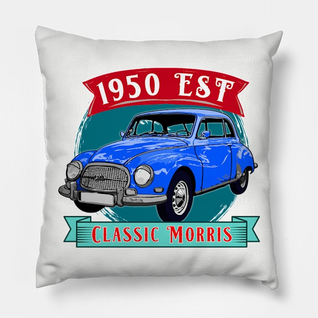1950 CLASSIC MORRIS Pillow by theanomalius_merch