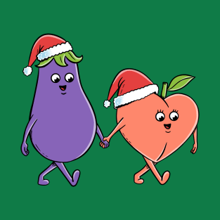 Christmas eggplant and peach T-Shirt