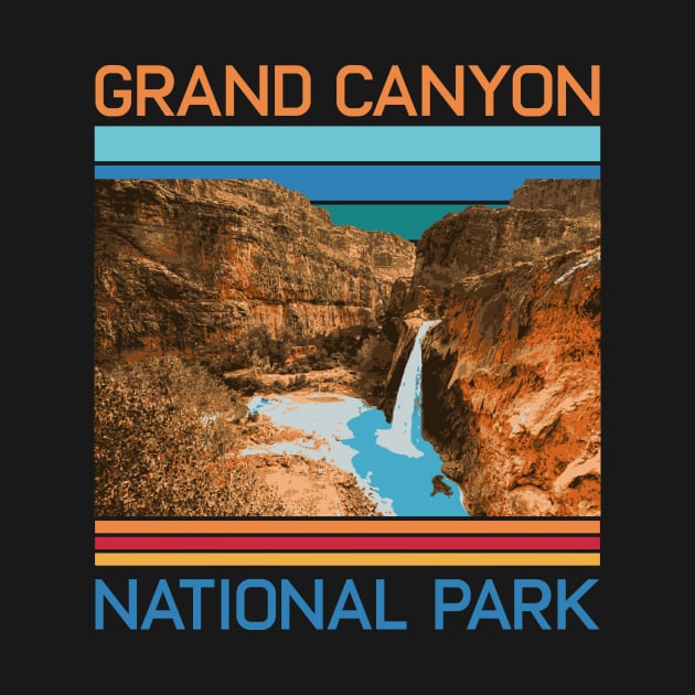 Vintage Grand Canyon Retro Arizona Mountains Havasu Falls by mrsmitful01