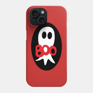 Cute Halloween ghost cartoon with BOO text Phone Case