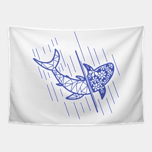 Geometric Floral Shark Tapestry