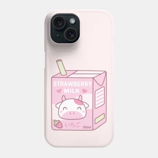 Cute Strawberry Milk Packet With Cow Mascot Phone Case