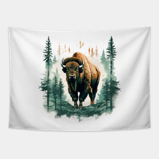 American Bison Tapestry by zooleisurelife