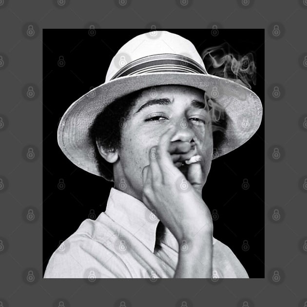 Barack Obama Smoking Vintage Smaller Image by Matt's Wild Designs