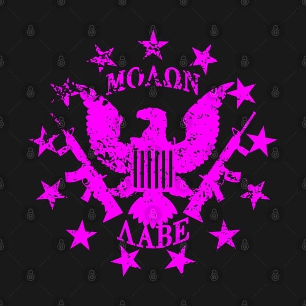 Molon Labe US Great Seal and Stars Magenta by AStickyObsession