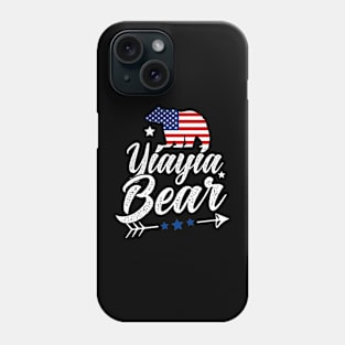 Yiayia Bear Patriotic Flag Matching 4th Of July Phone Case