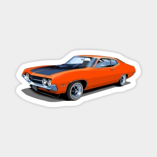 1970 Ford Torino Cobra Jet in red orange Magnet