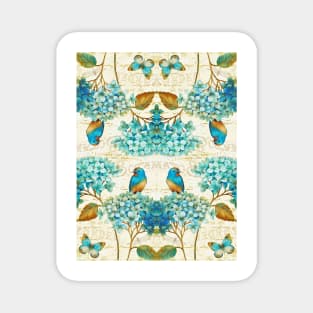 blue hydrangea botanical print Magnet