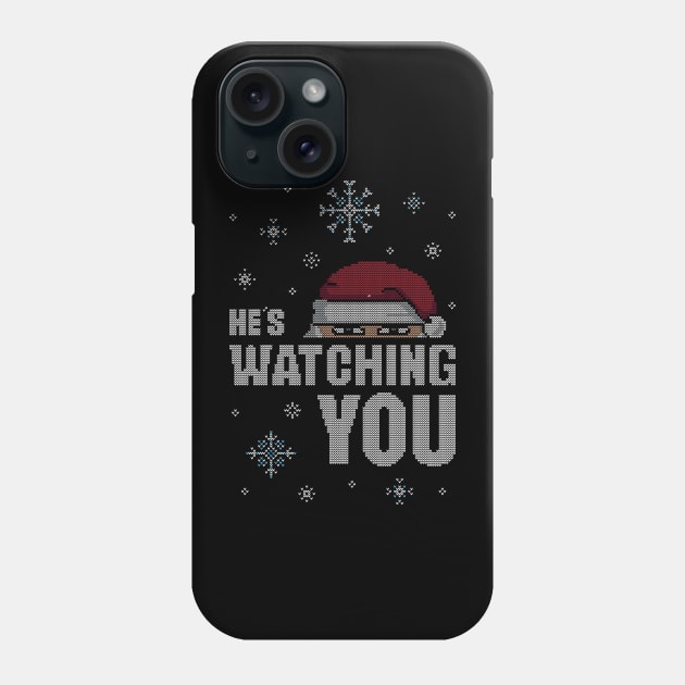 Santa's Watching Ugly Sweater Phone Case by katiestack.art