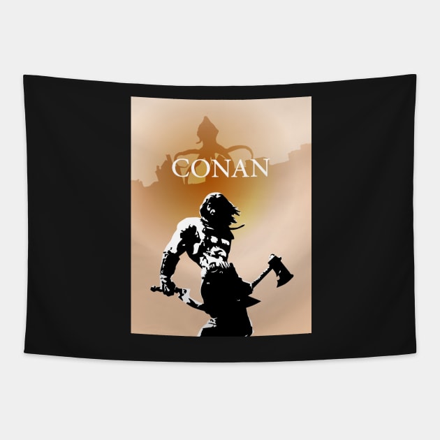 Conan - Board Games Design - Movie Poster Style - Board Game Art Tapestry by MeepleDesign
