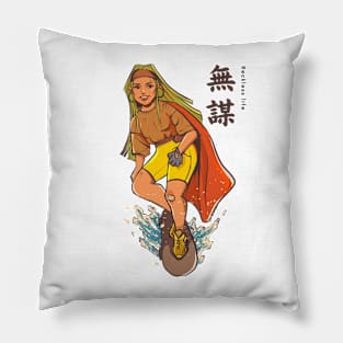 Cool comic girl skateboarding Pillow