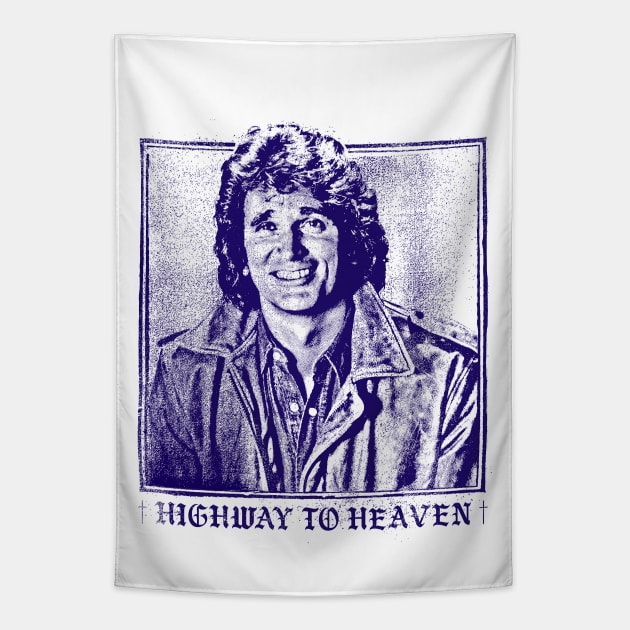 Highway to Heaven // 80s Retro TV Fan Design Tapestry by DankFutura