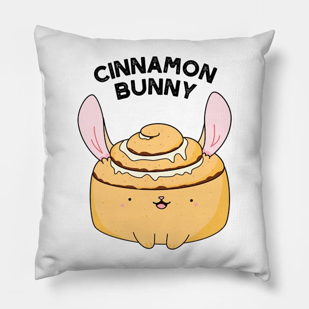 Cinnamon Bunny Cute Cinnamon Bun Pun Pillow by punnybone