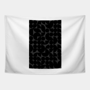 Black Colored Geometric Pattern - Shapes #4 Tapestry