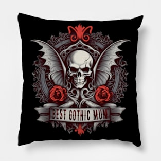 Best Gothic Mum Goth style, Skull with wings Pillow