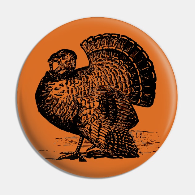 Turkey Gobbler Tom Turkey Thanksgiving Vintage Design Pin by penandinkdesign@hotmail.com