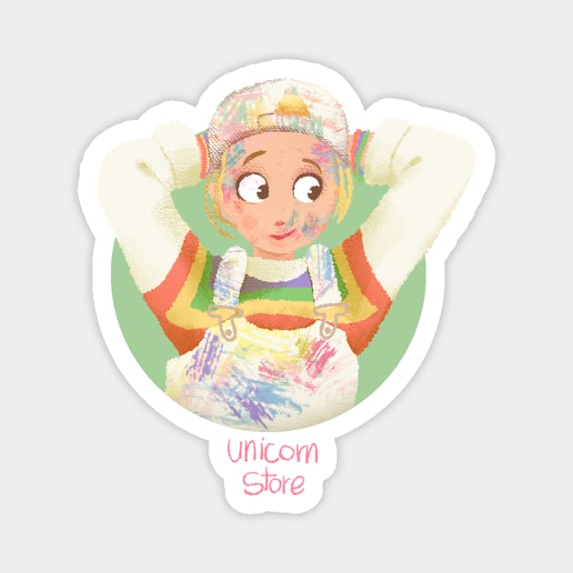 the girl unicorn store Magnet by Fatemeh.art