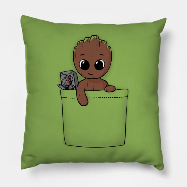 Pocket Baby Groot Pillow by Beka