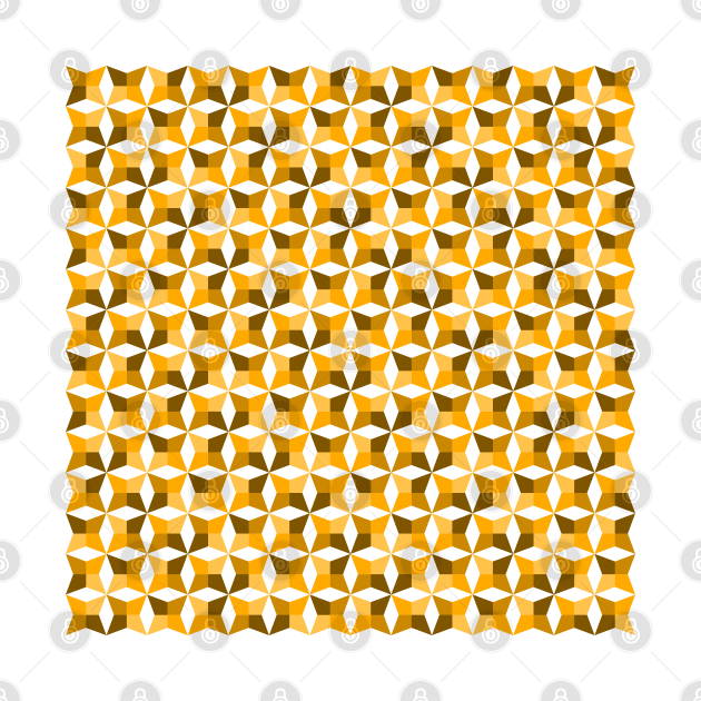 Geometric Diamond Pattern (Gold) by John Uttley