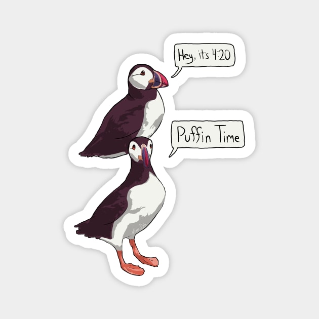 Puffin Time - 'just the birbs' Magnet by BeSmartFightDirty