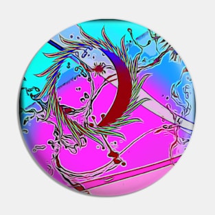 Surf sunrise graffiti Pin