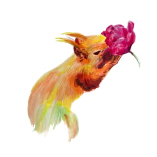 watercolor colourful squirrel drawing smelling flower T-Shirt