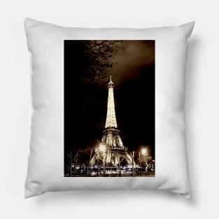 Eiffel Tower at night Pillow