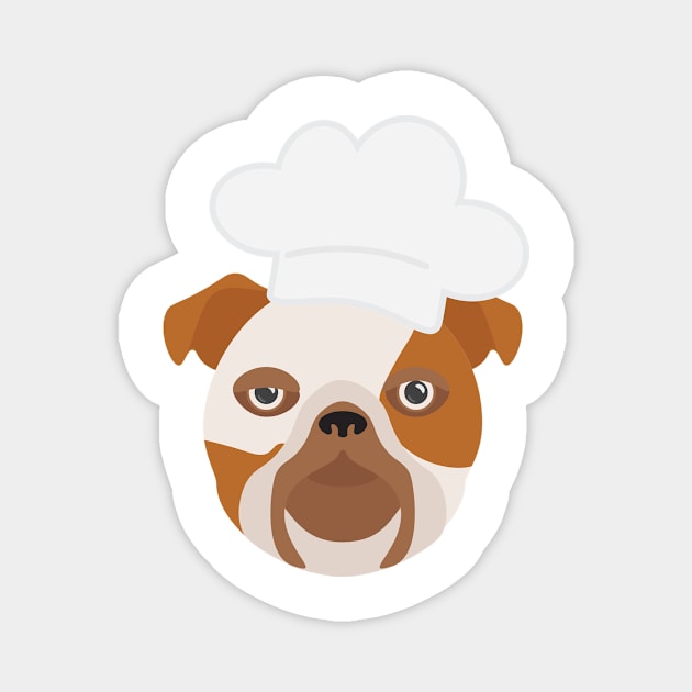 Bulldog With Chef Hat Magnet by sigdesign