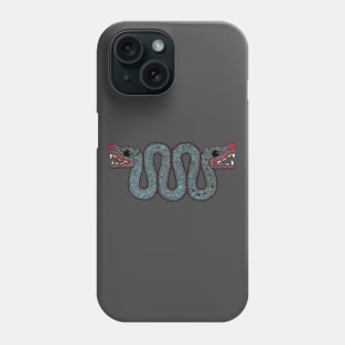 Double headed Aztec Serpent (turquoise mosaic) Phone Case