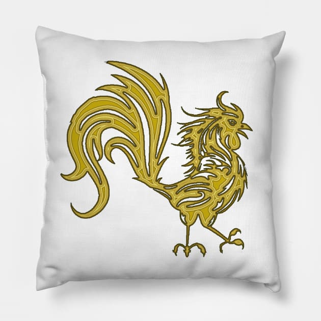 1981-1982, Golden Rooster Chinese Zodiac Emblem Pillow by Sir Toneth