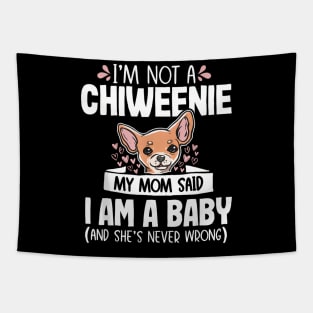 Chiweenie Mom Baby  Cute Dog Owner Pet Tapestry