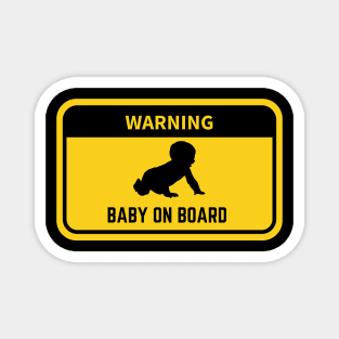 Warning Baby On Board Magnet