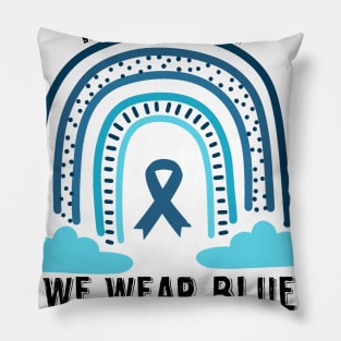 In April We Wear Blue Autism Awareness Pillow