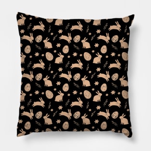 Easter Day Rabbit Egg and Flower Pattern Pillow