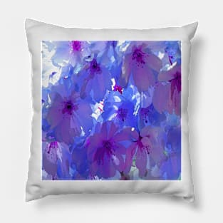 Blue Cherry Blossoms Pillow