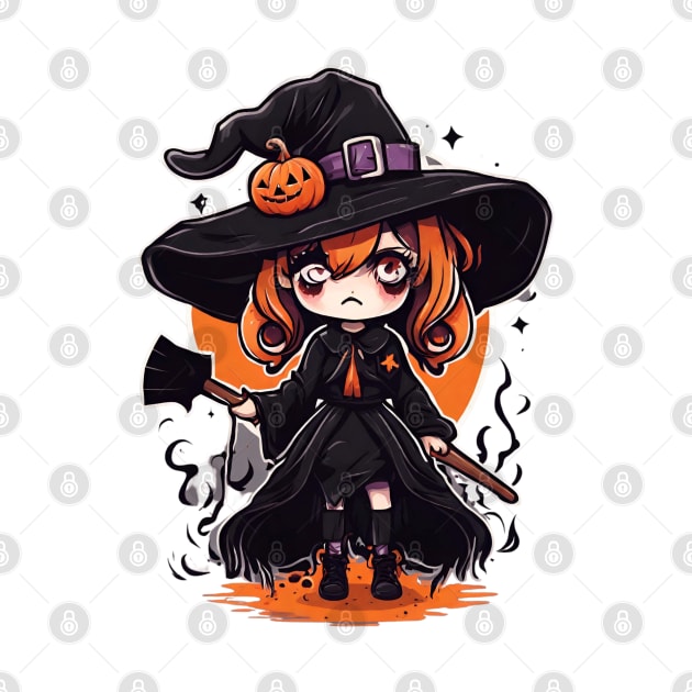 Witchcraft horror anime characters Chibi style +Halloween costume by Whisky1111