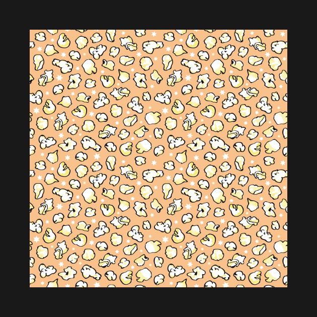 Popcorn Party Pattern orange by colorofmagic