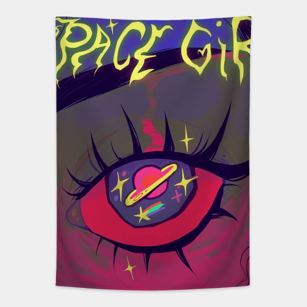 Space girl Tapestry by snowpiart